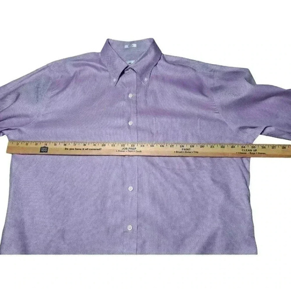 Peter Millar Nanoluxe Purple Check Button-Up Shirt Men’s Size L - Picture 7 of 13